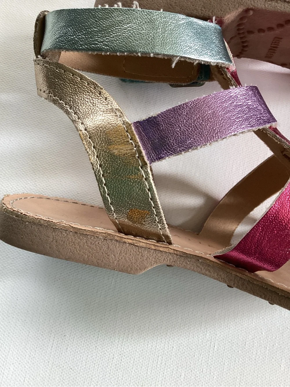 Kelly & Katie Metallic Rainbow Strappy Sandals